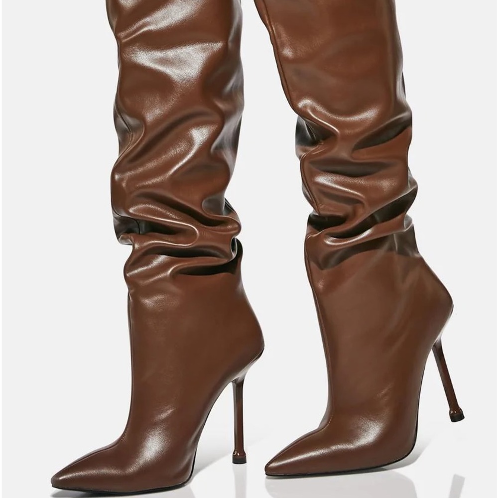 Chocolate Brown Stiletto Boots SZ 9 NEW